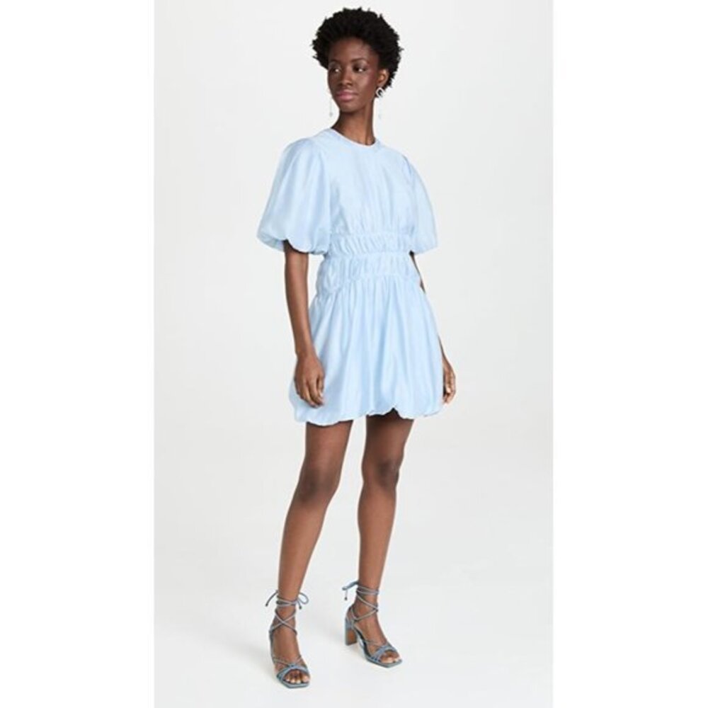Jonathan SIMKHAI Echo Pleated Organdy Bubble Hem Mini Dress size 6